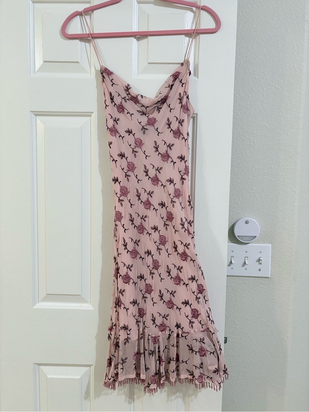 Vintage size 6 Betsey Johnson Dusty Pink Silk Slip Dress